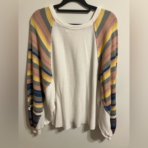 We the Free Rainbow Dreams Top in white Combo Womens size small - Picture 10 of 13